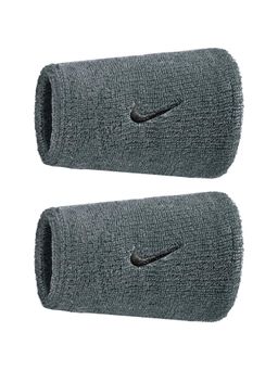 Nike - Unisex Grey SWOOSH CLASSIC DOUBLEWIDE WRISTBANDS (Pack of 2)