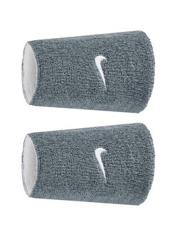 Nike - Unisex Grey SWOOSH CLASSIC REVERSIBLE DOUBLEWIDE WRISTBANDS (Pack of 2)