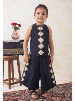 TIBER TABER - Girl Tie Dye Triangle Co-Ord Black (Set of 2)