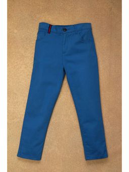 One Friday - Kids Boys Navy Blue Regular Fit Cotton Trouser