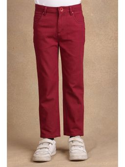 One Friday - Kids Boys Red Solid Trouser