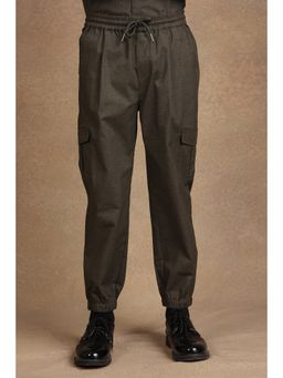 One Friday - Kids Boys Olive Solid Cargo Joggers