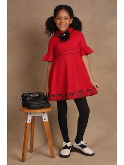 One Friday - Kids Girls Red Solid Dress
