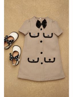 One Friday - Kids Girls Beige Boucle Dress