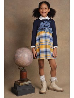 One Friday - Kids Girls Multi-Color Checks Dress