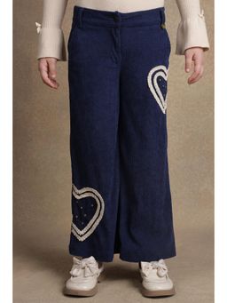 One Friday - Kids Girls Navy Blue Embellished Trouser