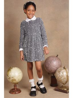 One Friday - Kids Girls Grey Sequins Dress