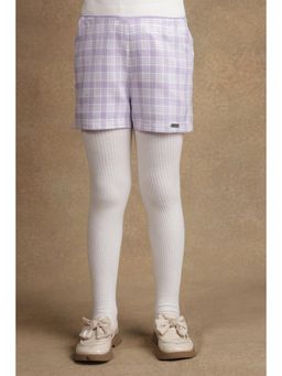 One Friday - Kids Girls Lavender Checks with Sequence Shorts