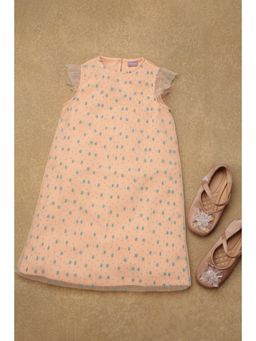 One Friday - Girls Peach Printed Dress
