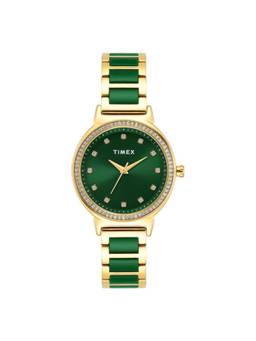 Timex - Women Green Round Dial Wrist Watch - TWEL274SMU01 (M)