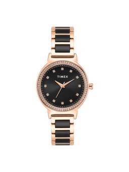 Timex - Women Black Round Dial Wrist Watch - TWEL274SMU03 (M)
