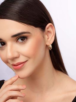 Carlton London - Women 18K Gold Plated Oval Hoop Earrings