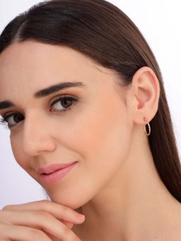 Carlton London - Women Rose Gold Plated Minimal Hoop Earrings