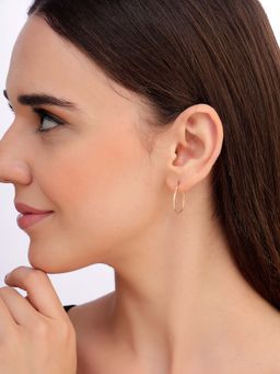 Carlton London - Women 18K Gold Plated Minimal Hoop Earrings