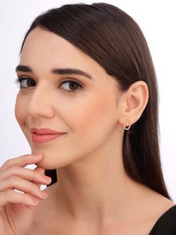 Carlton London - Women 18K Gold Plated Oval Stud Earrings