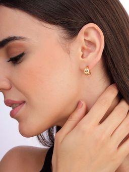 Carlton London - Women 18K Gold Plated Minimal Half Hoop Earrings