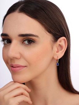 Carlton London - Women 18K Gold Plated Blue Lapis Stone Drop Earrings