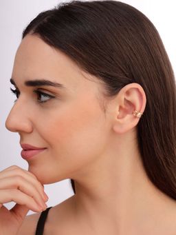 Carlton London - Women 18K Gold Plated Cz Stone Ear Cuff