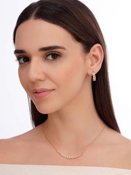 Carlton London - Women 18K Gold Plated Cz Stone Necklace Set