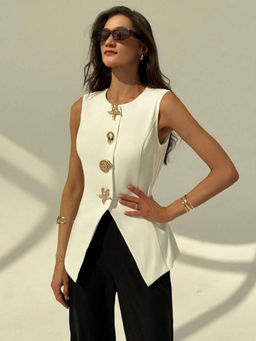 MISS MOSA BY AKANKSHA - Carlotta Statement Starfish Top White