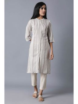 W - Grey Stripes Kurta