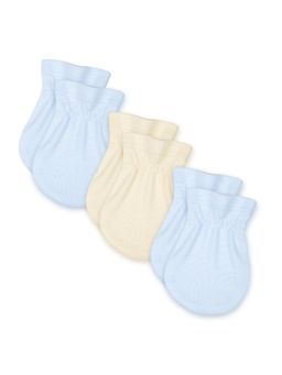 NINTARA BABY - Organic Multi-Color Solid Cotton Mittens (Pack Of 3)
