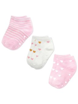 NINTARA BABY - Anti-Slip Multi-Color Baby Socks (Pack Of 3)