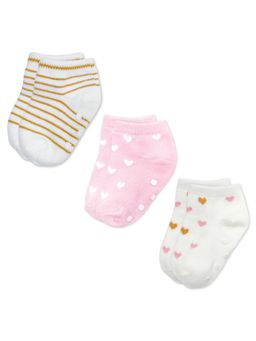 NINTARA BABY - Anti-Slip Multi-Color Baby Socks (Pack Of 3)