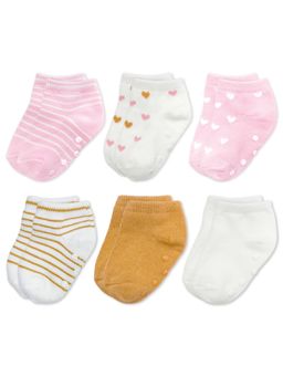 NINTARA BABY - Anti-Slip Multi-Color Baby Socks (Pack Of 6)
