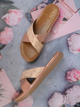 Jove - Women Pink Animal Print Round Toe Sandals