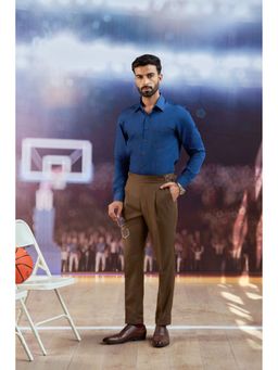 Philocaly - Men's Westhall Blue Cotton Regular Fit Shirt