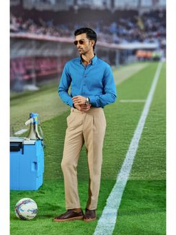 Philocaly - Men's Herrera Blue Chambray Regular Fit Shirt