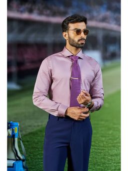 Philocaly - Men's Dean Lavender Cotton Regular Fit Shirt