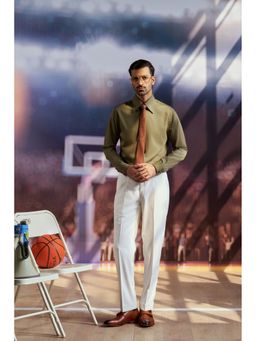 Philocaly - Men's Charlie Olive Cotton Regular Fit Shirt