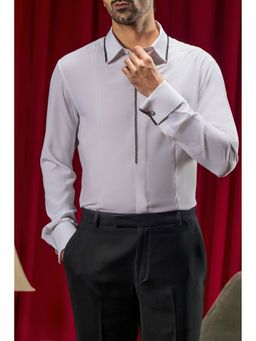 Philocaly - Men's Ford White Cotton Blend Regular Fit Shirt