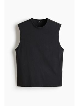 H&M - Men Black Regular Fit Cotton Vest Top