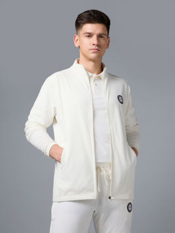Technosport - Men Solid Slim Fit High Neck Sports Bomber Jacket with Elasto Plus