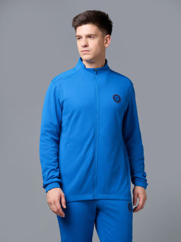 Technosport - Men Solid Slim Fit High Neck Sports Bomber Jacket with Elasto Plus