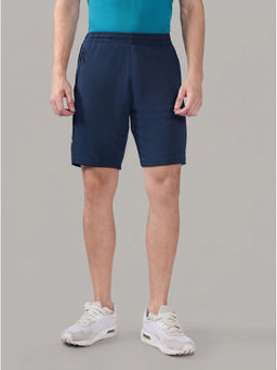 Technosport - Navy Blue Polyester Mid Waist Slim Fit Slit Pocket 1 Shorts