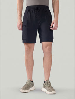 Technosport - Black Polyester Mid Waist Regular Fit Basic 4 Pocket 1 Shorts
