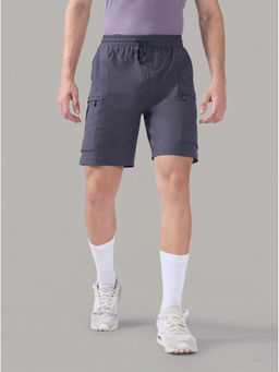 Technosport - Grey Polyester Mid Waist Regular Fit Basic 4 Pocket 1 Shorts