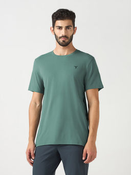 Technosport - Men Solid Slim Fit Round Neck Sports T-shirt with COTFLEX