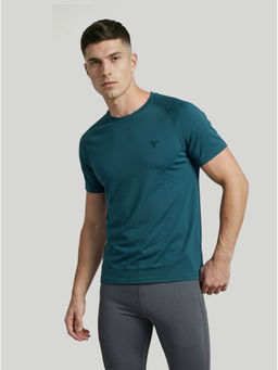 Technosport - Men Solid Slim Fit Round Neck Sports T-shirt with COTFLEX