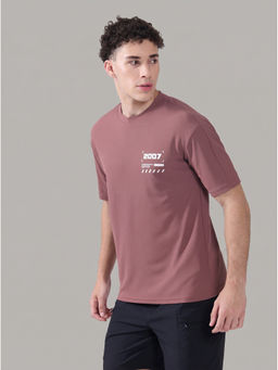 Technosport - Men Typography Printed Oversized Round Neck Sports T-shirt with MATPIQ