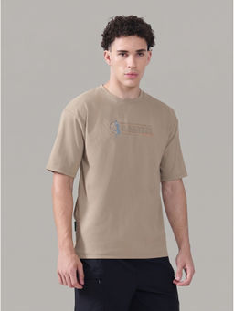 Technosport - Men Round Neck Typography Printed Active Out Slim Fit T-Shirt