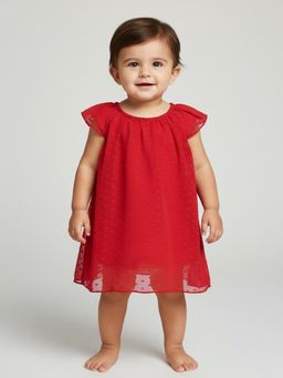 Creative Kids - Red Self Design Dress
