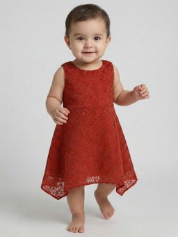 Creative Kids - Red Self Design Dress