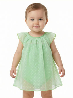 Creative Kids - Green Self Design Dress