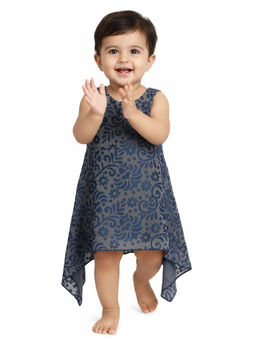 Creative Kids - Navy Blue Printed Dress