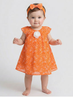 Creative Kids - Orange Printed Dress